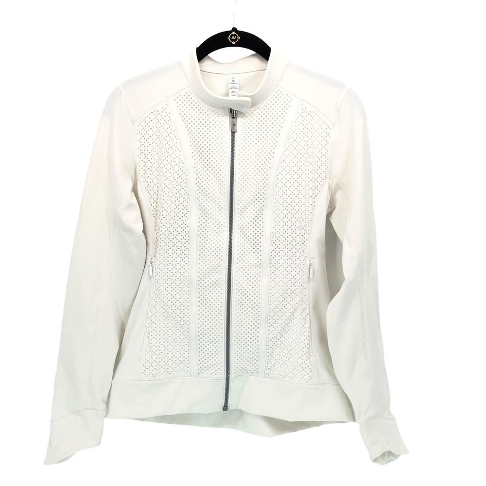 lululemon athletica White Perforated Zip Jacket